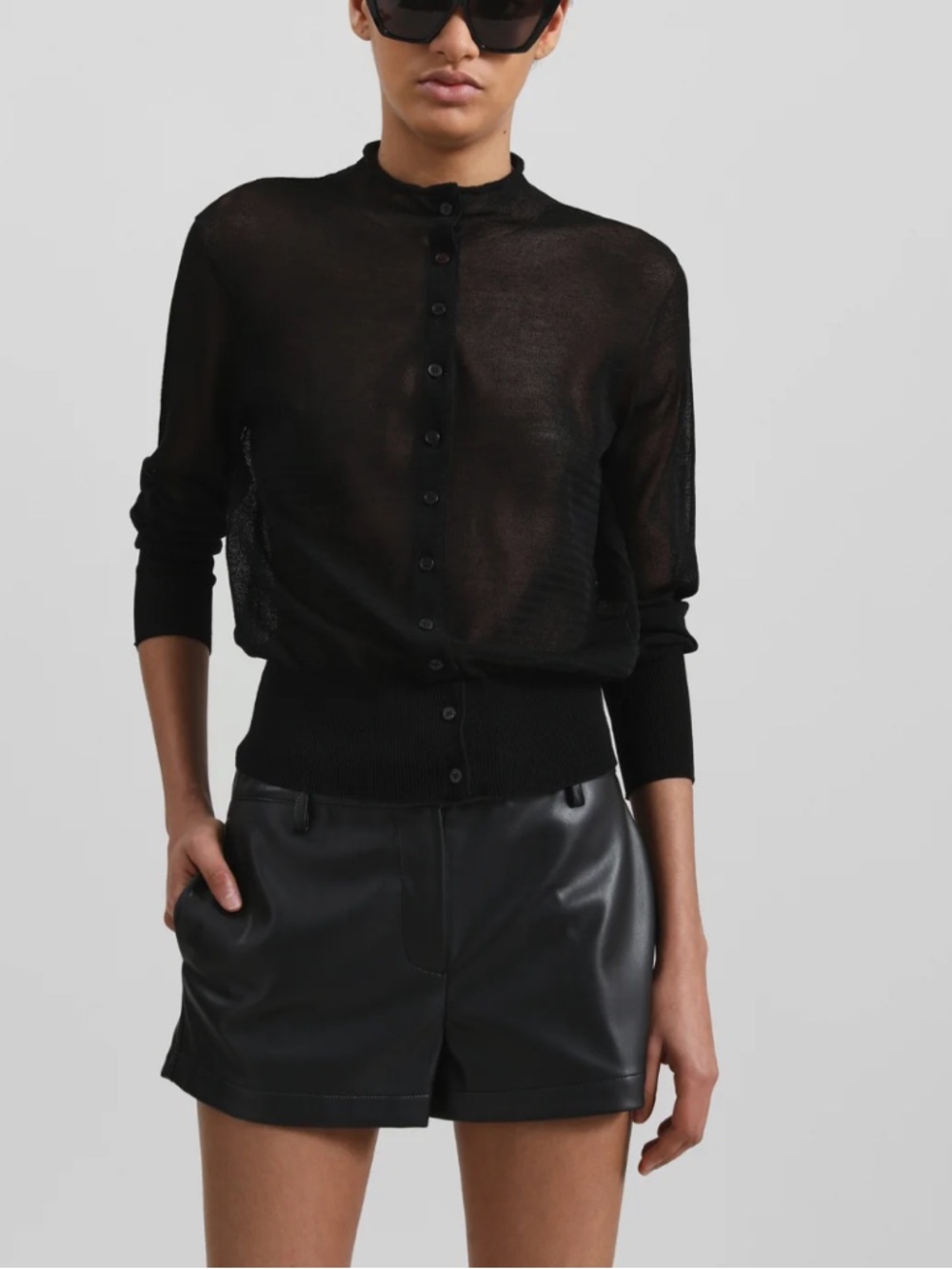 Avec Les Filles Faux Leather Shorts. Fit big